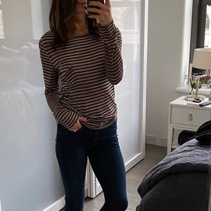 Elizabeth and James Striped Silky Long-sleeve Tee